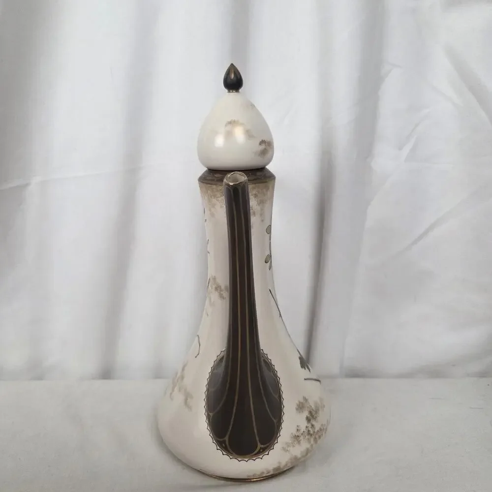 Royal Doulton Burslem Ewer Tea Pot Lidded Hand Painted Floral Persian Inspired